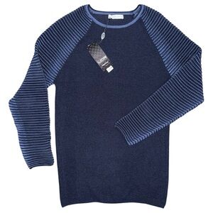 NWT LCR Black Edition Sweater Slim Fit Navy Blue Luxury European Knitwear Mens M